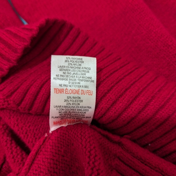 Rae Dunn Red and White Crew Neck Sweater LOVE - Picture 8 of 13